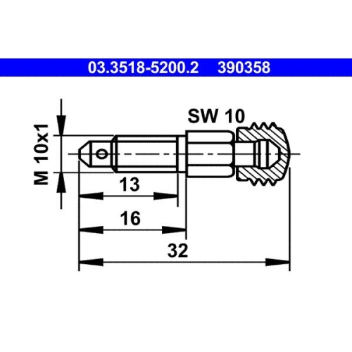 Entlüfterschraube/-ventil ATE 03.3518-5200.2 für MERCEDES-BENZ PORSCHE TALBOT