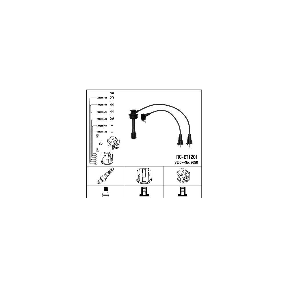 Zündleitungssatz NGK 9058 für TOYOTA LEXUS, für Fahrzeuge mit Zündverteiler