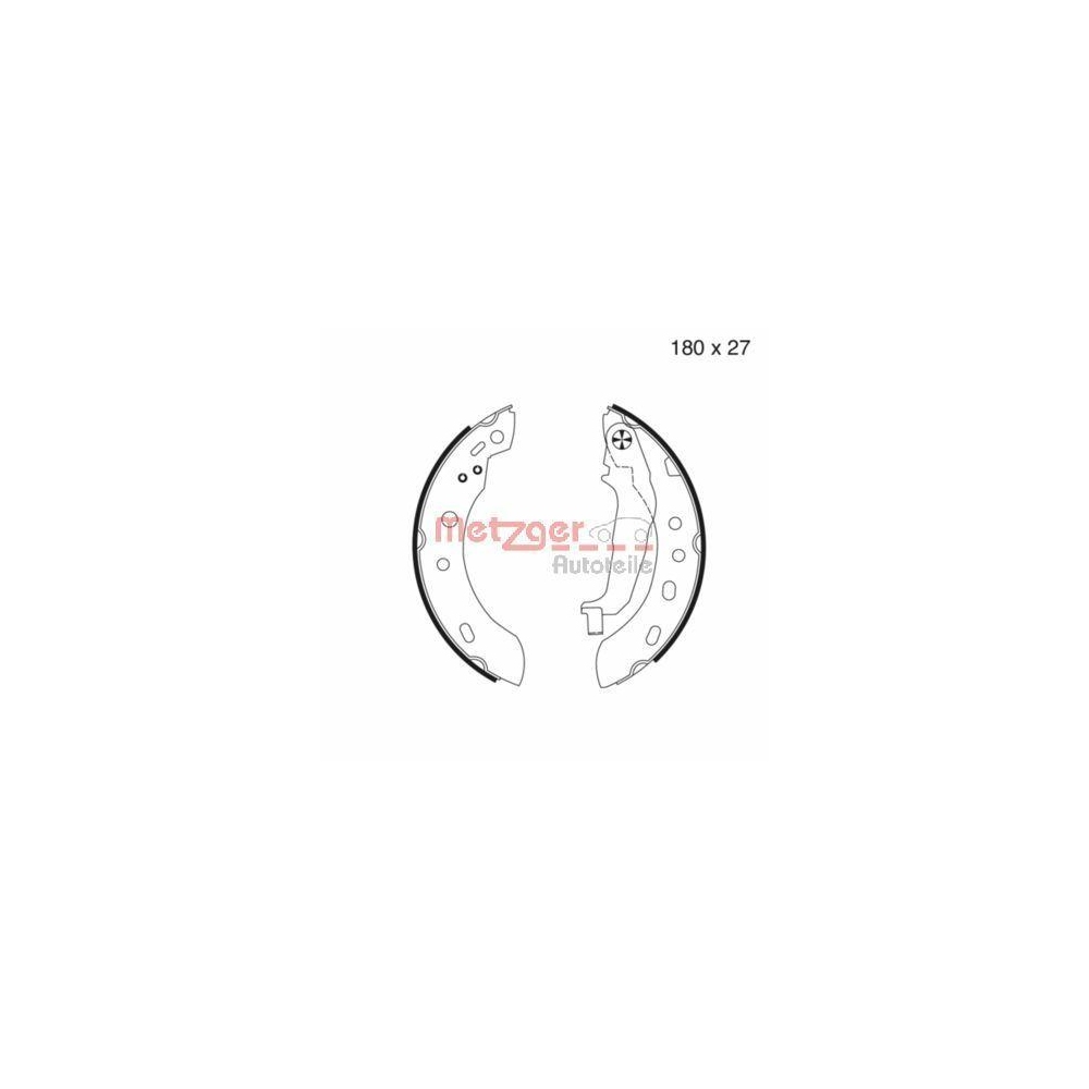 Bremsbackensatz METZGER MG 977 f&uuml;r NISSAN, Hinterachse