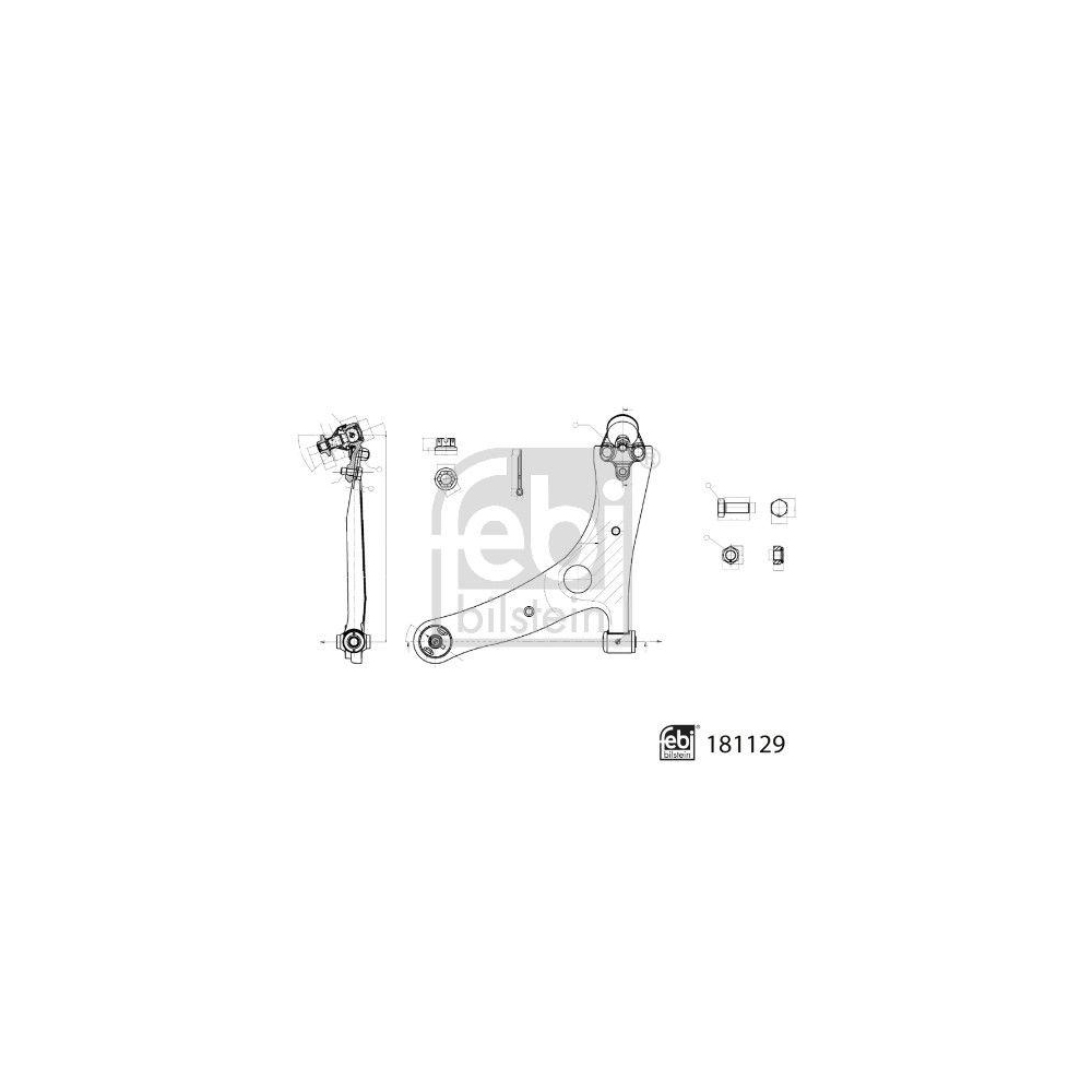 FEBI BILSTEIN Lenker, Radaufh&auml;ngung 181129 f&uuml;r TOYOTA, Vorderachse links