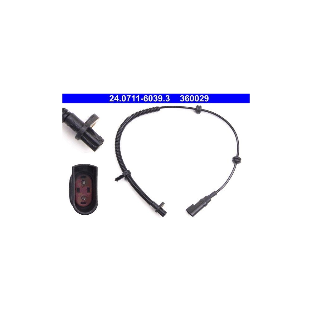 Sensor, Raddrehzahl ATE 24.0711-6039.3 f&uuml;r FORD, Hinterachse, Hinterachse links