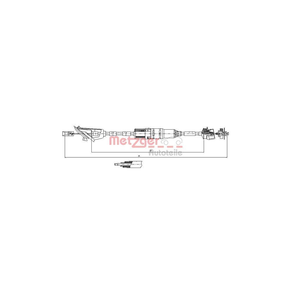 Seilzug, Kupplungsbet&auml;tigung METZGER 11.3215 f&uuml;r PEUGEOT