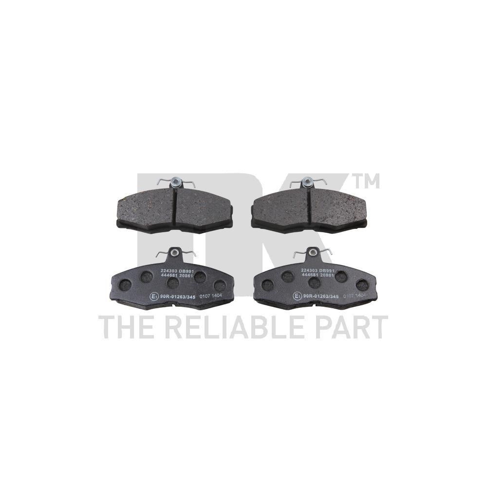 Bremsbelagsatz, Scheibenbremse NK 224303 für AUDI SEAT SKODA VW, Vorderachse