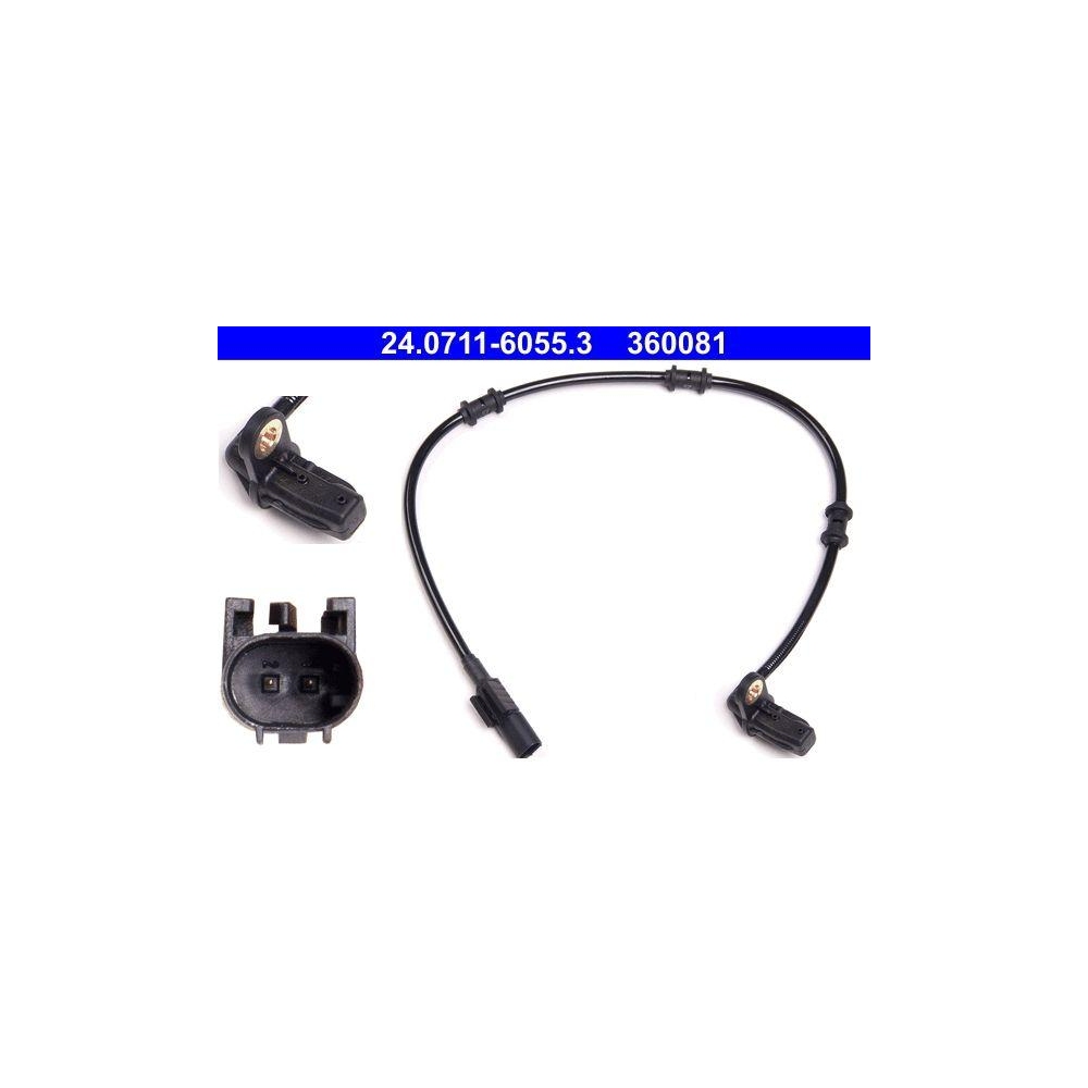 Sensor, Raddrehzahl ATE 24.0711-6055.3 f&uuml;r MERCEDES-BENZ, Hinterachse rechts