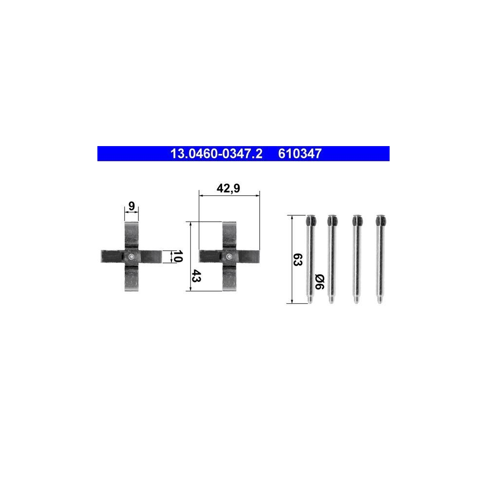Zubeh&ouml;rsatz, Scheibenbremsbelag ATE 13.0460-0347.2 f&uuml;r OPEL VAUXHALL