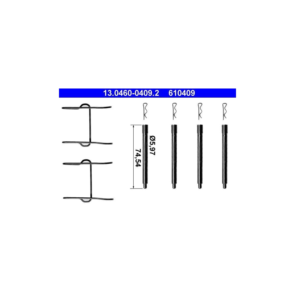 Zubeh&ouml;rsatz, Scheibenbremsbelag ATE 13.0460-0409.2 f&uuml;r PEUGEOT, Hinterachse