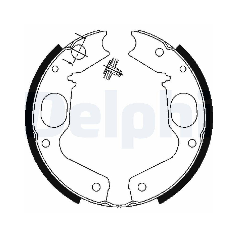 Bremsbackensatz, Feststellbremse DELPHI LS1898 für MITSUBISHI, Hinterachse
