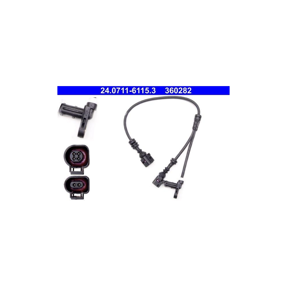 Sensor, Raddrehzahl ATE 24.0711-6115.3 f&uuml;r FORD SEAT VAG BENTLEY, Vorderachse