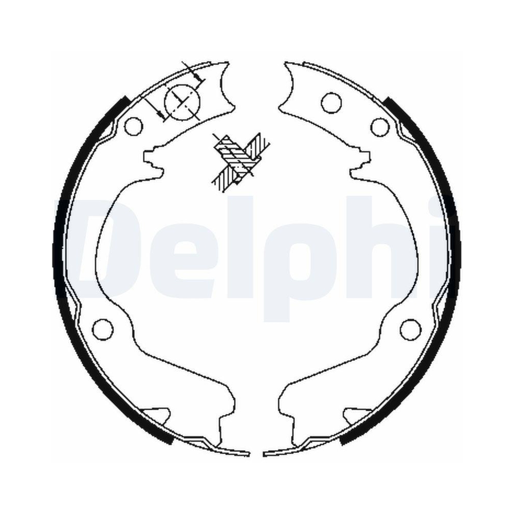 DELPHI LS1899 Bremsbackensatz f&uuml;r SUBARU, Hinterachse