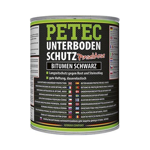 PETEC 6x 73100 Unterbodenschutz Bitumen Pinseldose Schwarz 1000 ml Rostschutz