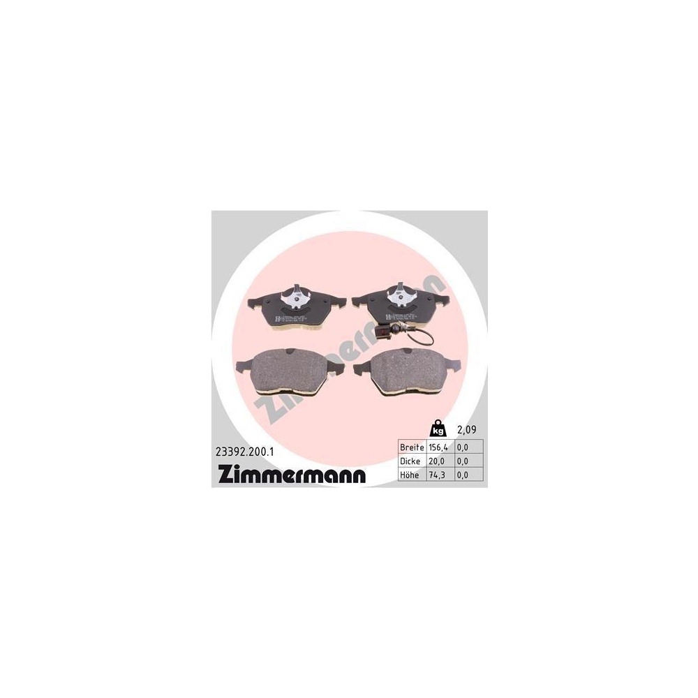 Bremsscheibe ZIMMERMANN 100.1235.20 COAT Z für VAG VW (FAW) VW (SVW) SKODA (SVW)