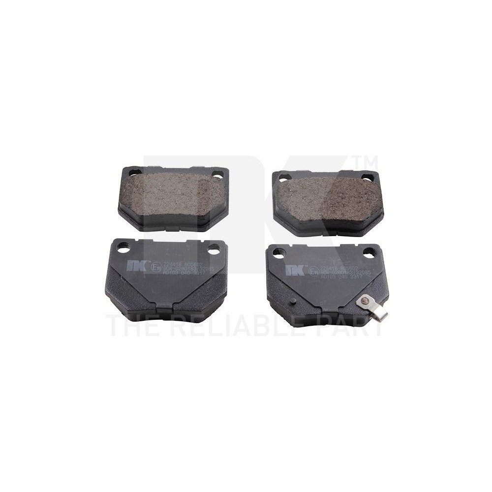 Bremsbelagsatz, Scheibenbremse NK 224418 f&uuml;r SUBARU, Hinterachse