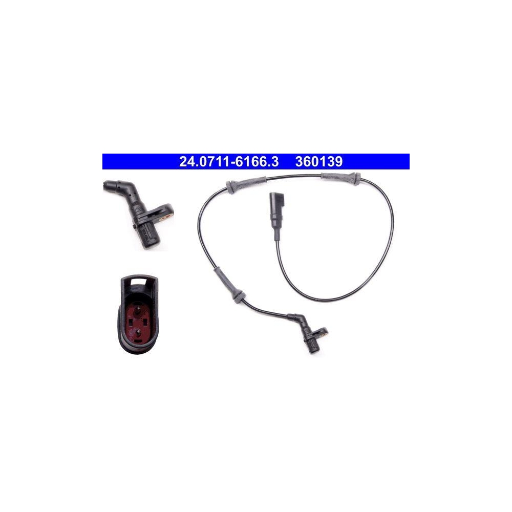 Sensor, Raddrehzahl ATE 24.0711-6166.3 f&uuml;r FORD, Vorderachse