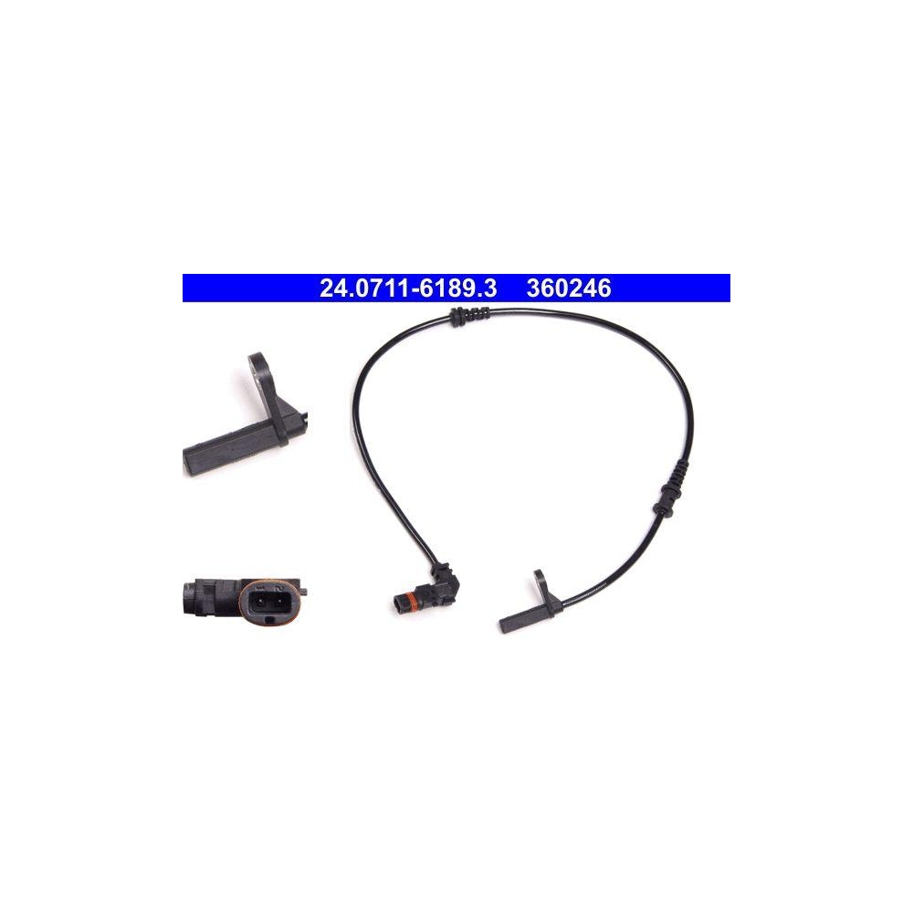 Sensor, Raddrehzahl ATE 24.0711-6189.3 f&uuml;r MERCEDES-BENZ, Vorderachse