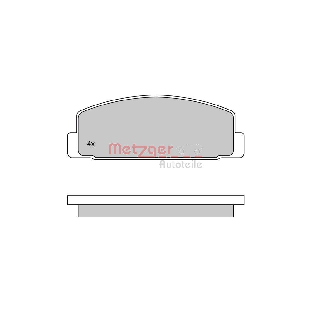 Bremsbelagsatz, Scheibenbremse METZGER 1170206 f&uuml;r MAZDA, Hinterachse