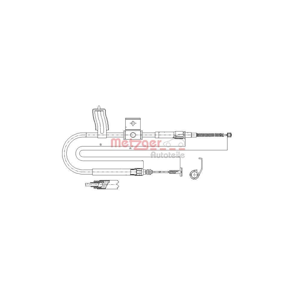 Seilzug, Feststellbremse METZGER 631.30 f&uuml;r FIAT, hinten rechts