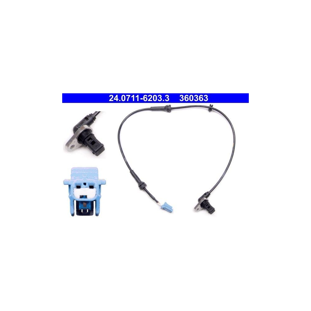 Sensor, Raddrehzahl ATE 24.0711-6203.3 f&uuml;r NISSAN, Hinterachse