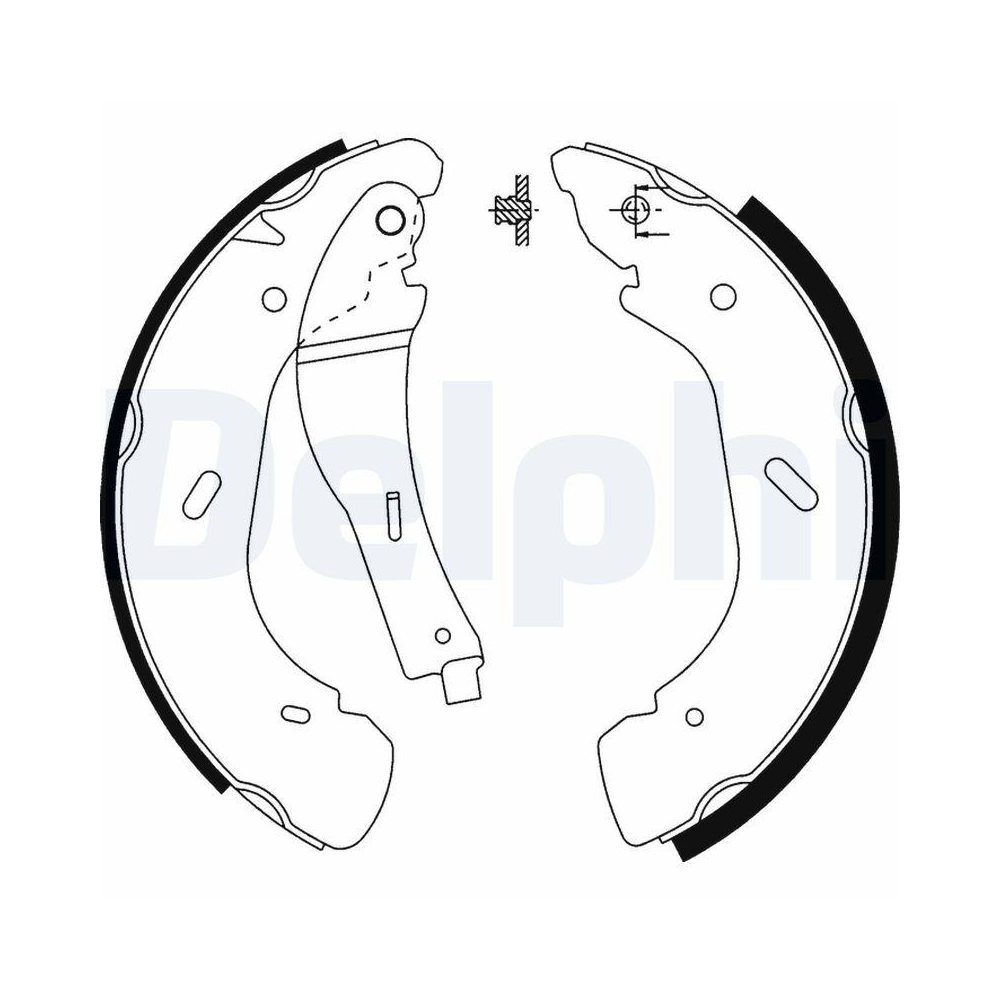DELPHI LS1914 Bremsbackensatz f&uuml;r FORD, Hinterachse, Vorderachse
