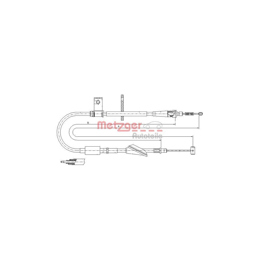 Seilzug, Feststellbremse METZGER 11.5746 f&uuml;r OPEL SUZUKI GENERAL MOTORS