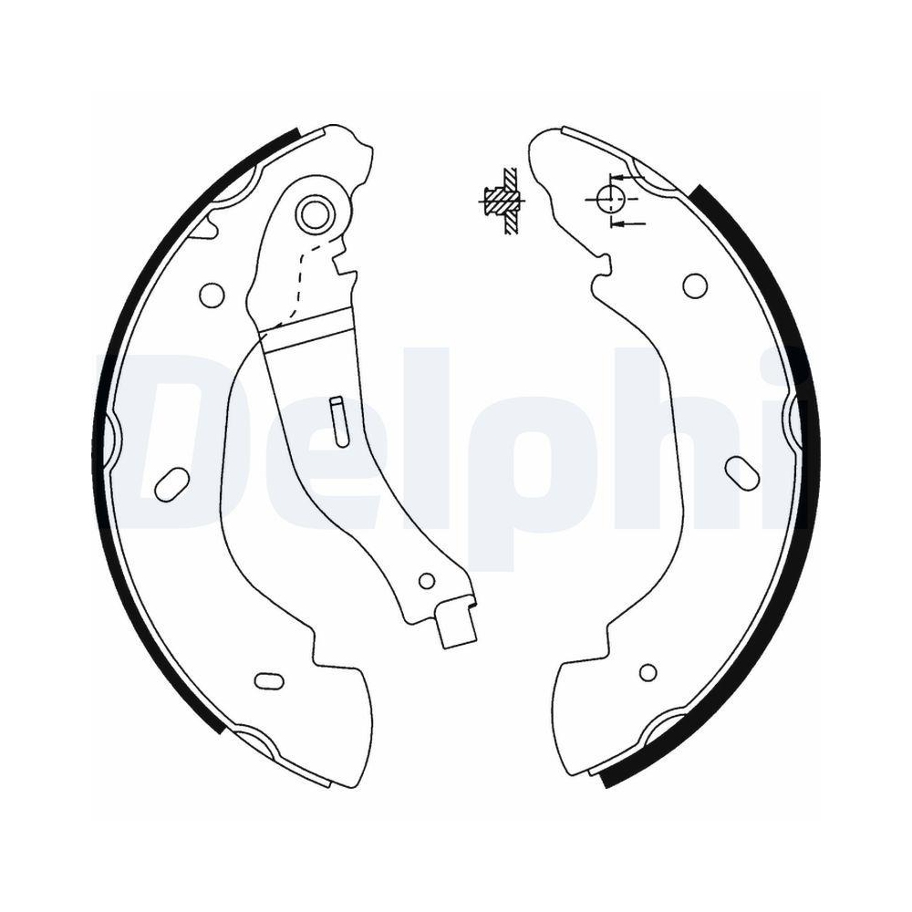 DELPHI LS1915 Bremsbackensatz f&uuml;r FORD, Hinterachse