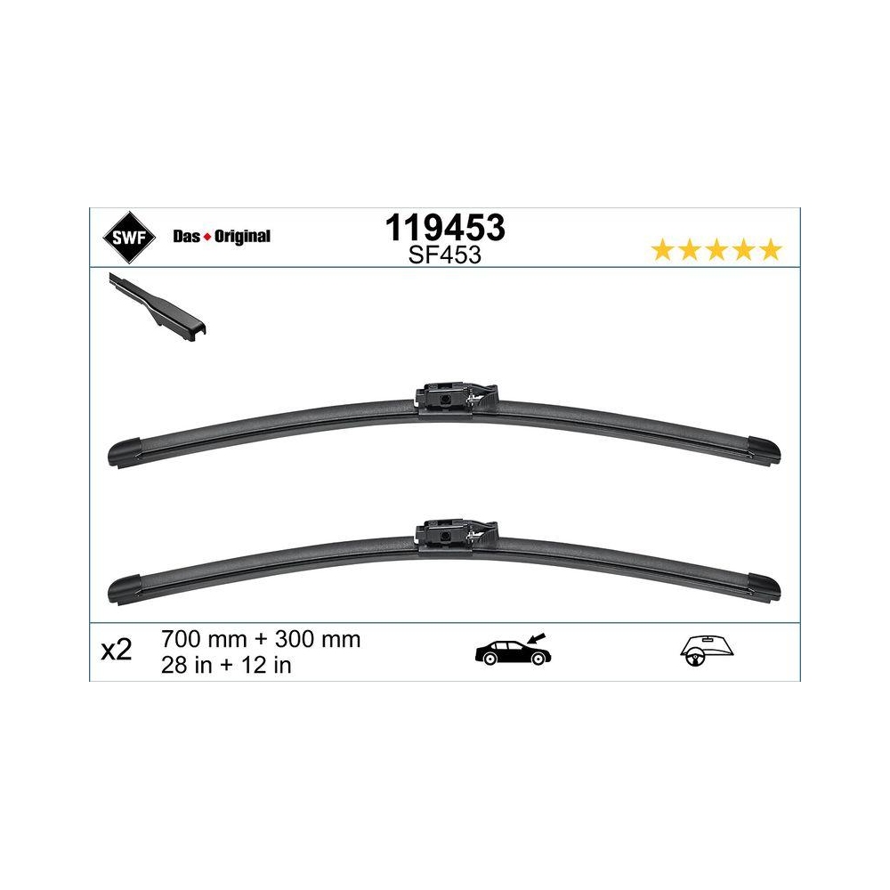 Wischblatt SWF 119453 DAS ORIGINAL SET für RENAULT, vorne