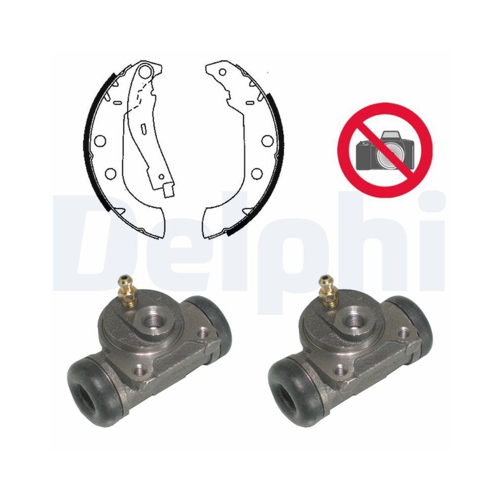 Bremsbackensatz DELPHI KP877 für CITROËN PEUGEOT, Hinterachse