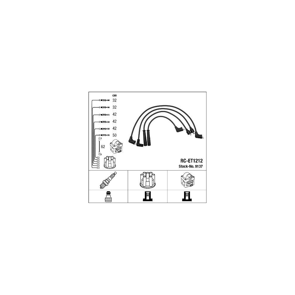 Z&uuml;ndleitungssatz NGK 9137 f&uuml;r TOYOTA LEXUS, f&uuml;r Fahrzeuge mit Z&uuml;ndverteiler
