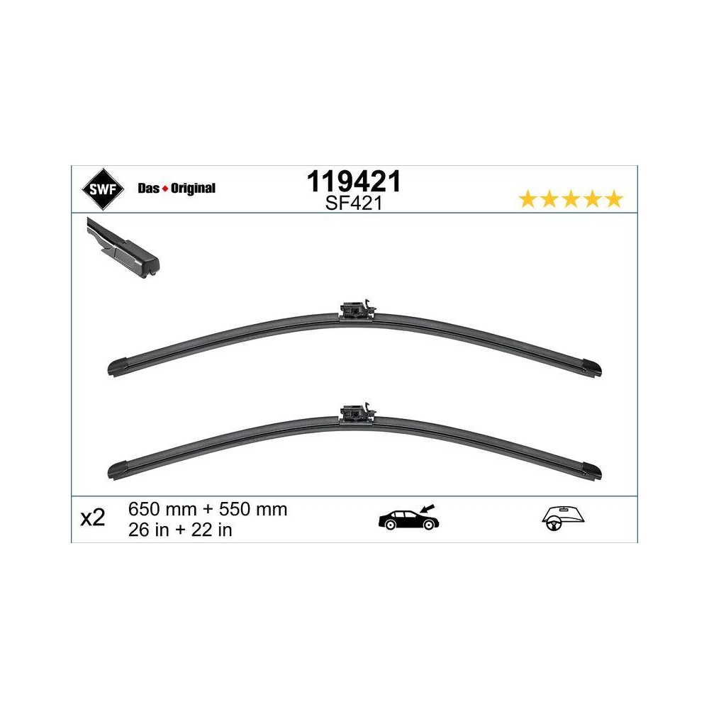 Wischblatt SWF 119421 DAS ORIGINAL SET für MERCEDES-BENZ, vorne