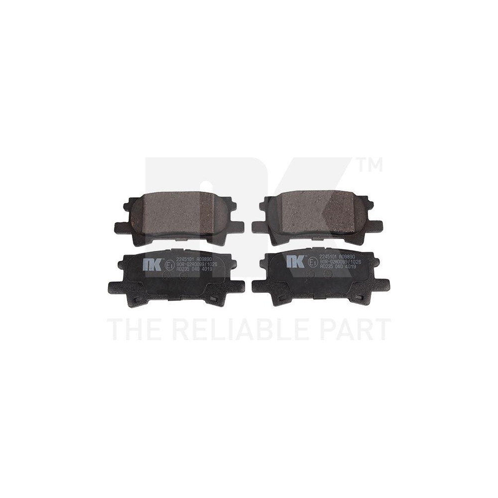 Bremsbelagsatz, Scheibenbremse NK 2245101 f&uuml;r TOYOTA LEXUS, Hinterachse