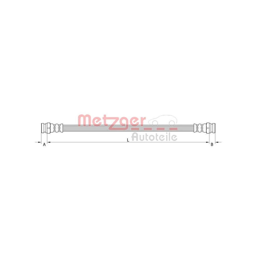 Bremsschlauch METZGER 4110898 f&uuml;r MERCEDES-BENZ, Vorderachse links