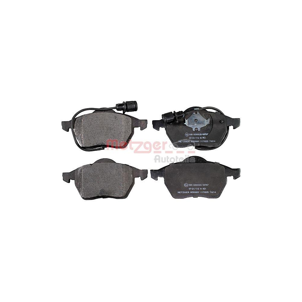 Bremsbelagsatz, Scheibenbremse METZGER 1170225 f&uuml;r AUDI, Vorderachse