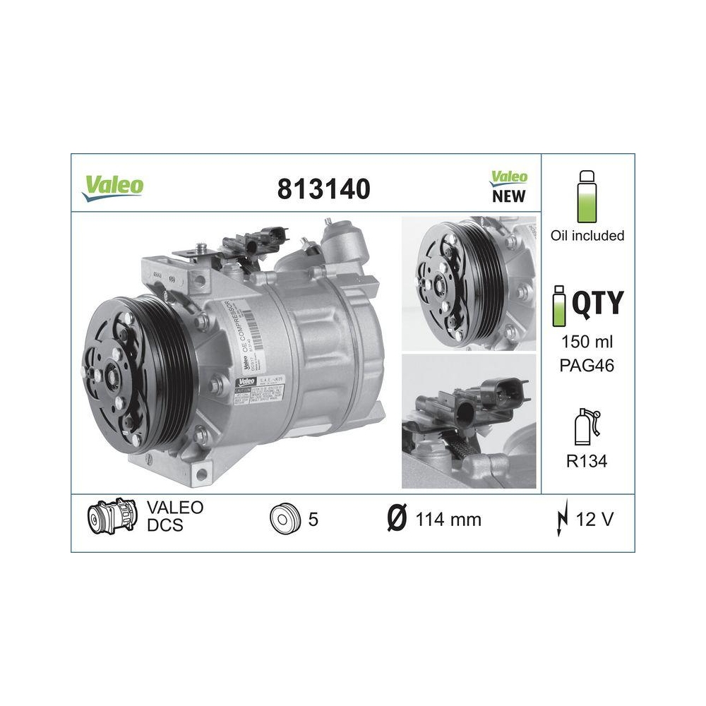 Kompressor, Klimaanlage VALEO 813140 VALEO ORIGINS - NEW O.E. TECHNOLOGIE f&uuml;r