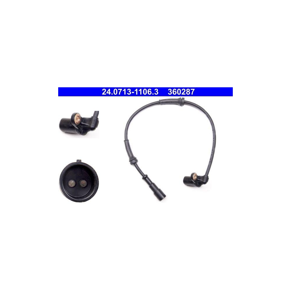 Sensor, Raddrehzahl ATE 24.0713-1106.3 f&uuml;r RENAULT, Hinterachse rechts