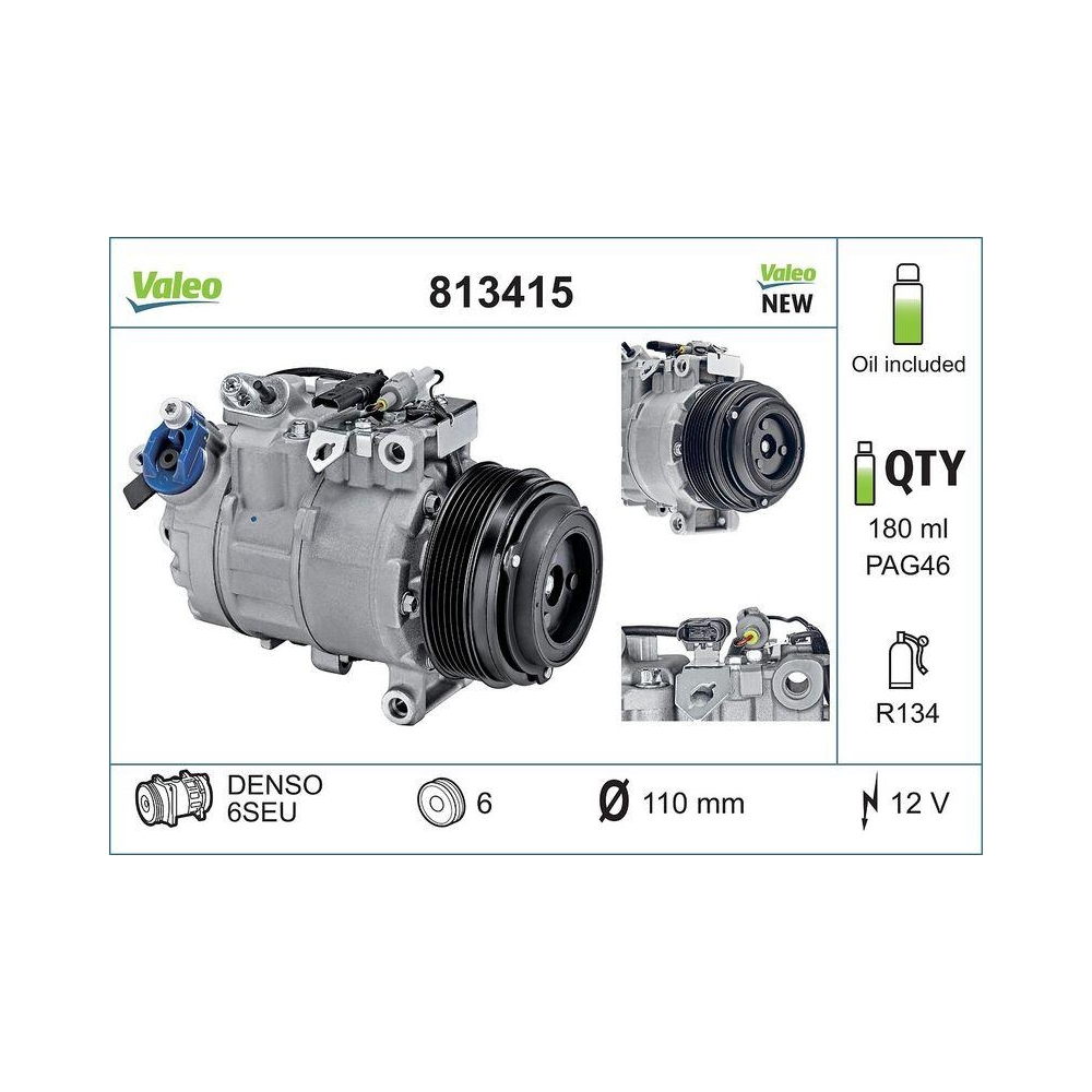 Kompressor, Klimaanlage VALEO 813415 VALEO CORE-FLEX f&uuml;r BMW