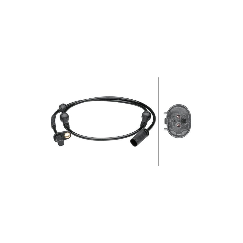 Sensor, Raddrehzahl HELLA 6PU 012 679-371 f&uuml;r BMW, Vorderachse, links, rechts
