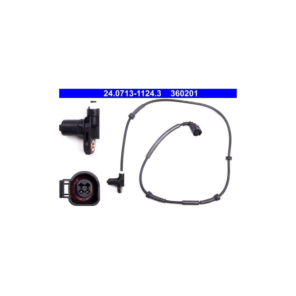 Sensor, Raddrehzahl ATE 24.0713-1124.3 f&uuml;r FORD SEAT VAG, Hinterachse links