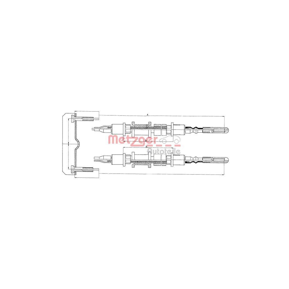Seilzug, Feststellbremse METZGER 11.5821 f&uuml;r OPEL, hinten