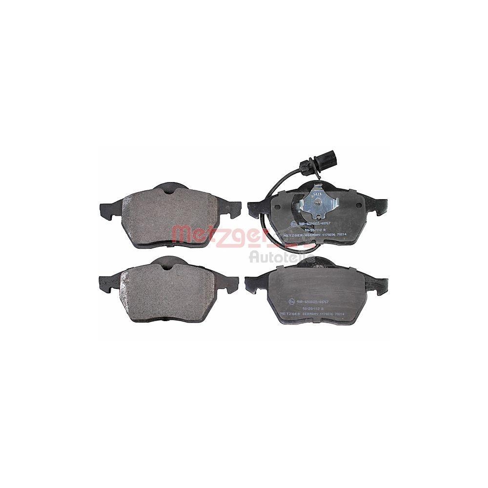 Bremsbelagsatz, Scheibenbremse METZGER 1170236 f&uuml;r FORD VAG, Vorderachse