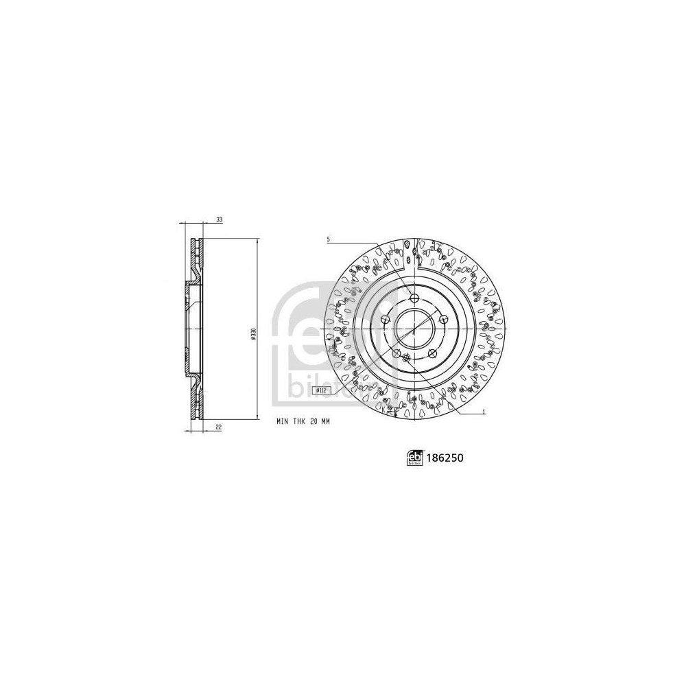 FEBI BILSTEIN 186250 2 St&uuml;ck Bremsscheiben f&uuml;r MERCEDES-BENZ, Hinterachse
