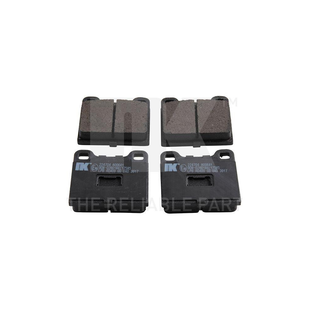 Bremsbelagsatz, Scheibenbremse NK 224704 f&uuml;r AUDI SEAT SKODA VW, Vorderachse