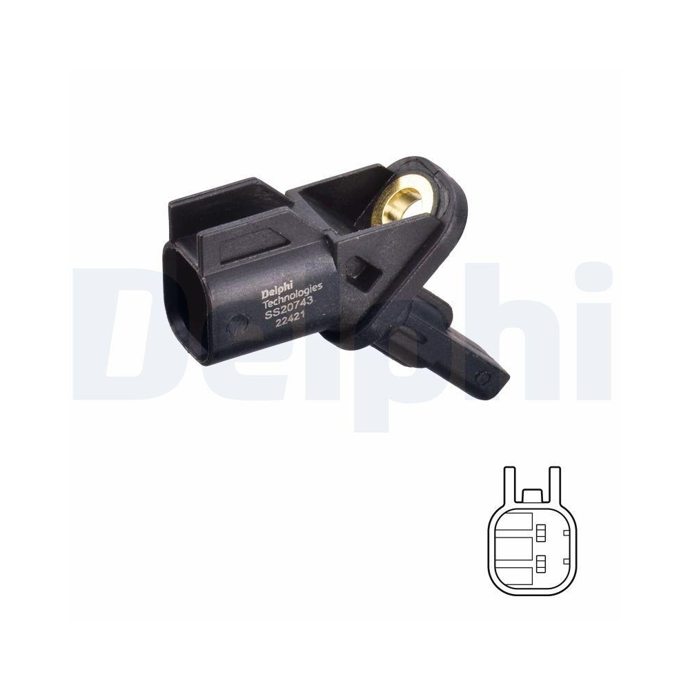 DELPHI SS20743 Sensor, Raddrehzahl f&uuml;r FORD, Vorderachse