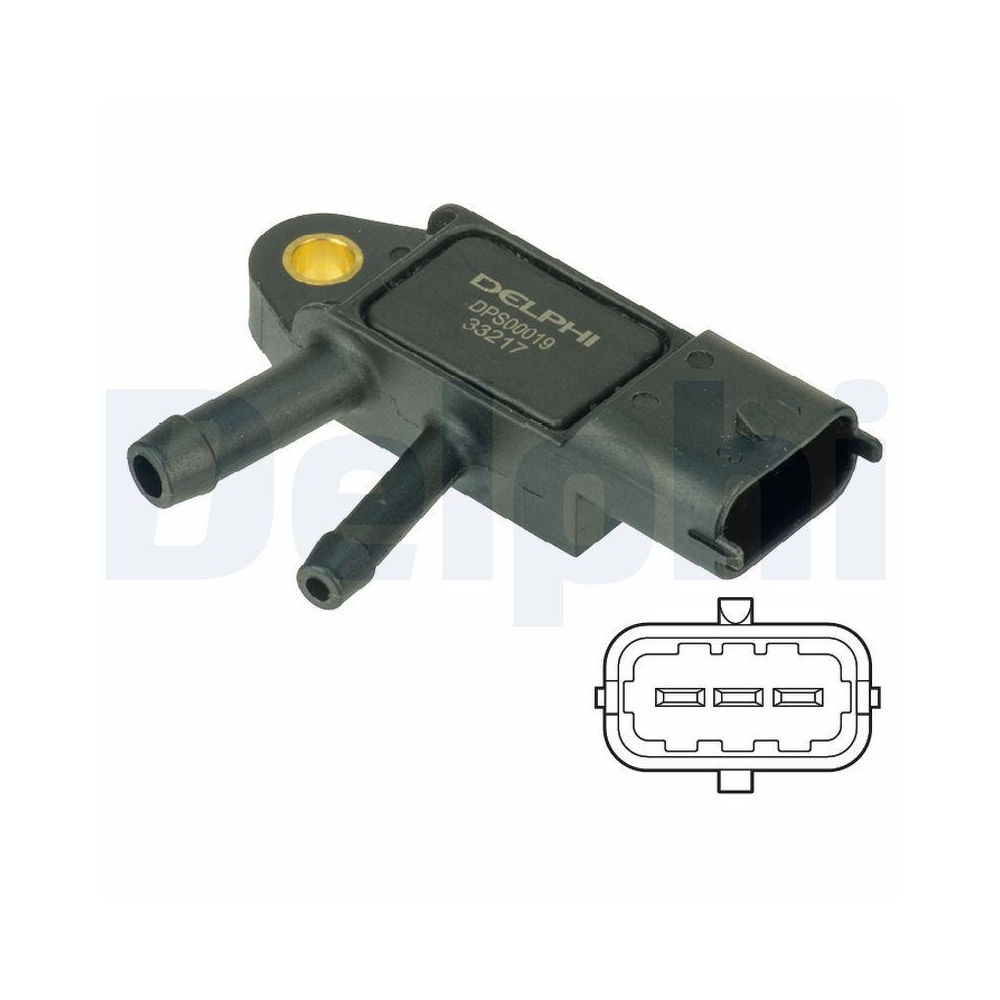 DELPHI DPS00019 Sensor, Abgasdruck f&uuml;r SSANGYONG, vor Ru&szlig;partikelfilter