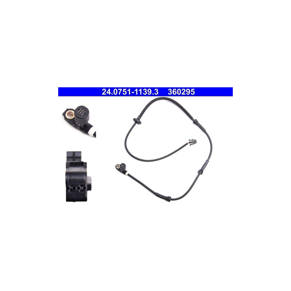 Sensor, Raddrehzahl ATE 24.0751-1139.3 f&uuml;r VAG, Hinterachse