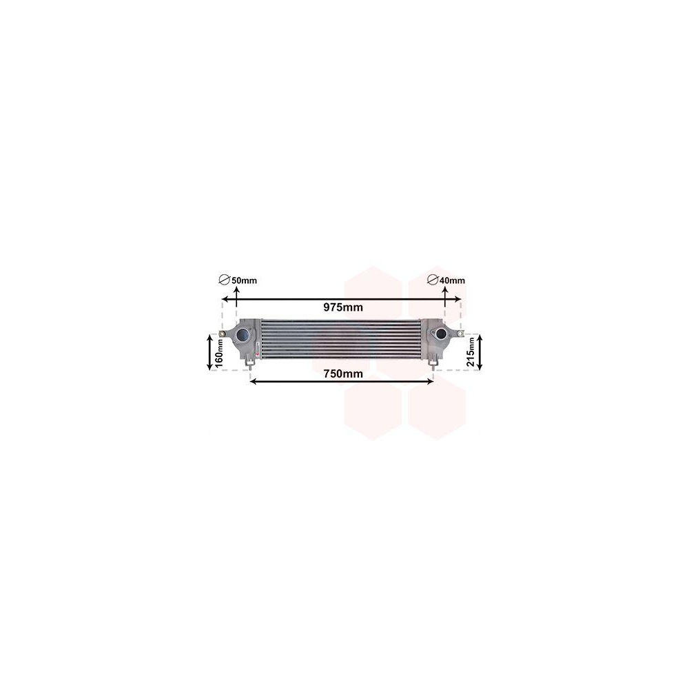 Ladeluftkühler VAN WEZEL 13004333 für NISSAN, für Fahrzeuge mit Klimaanlage