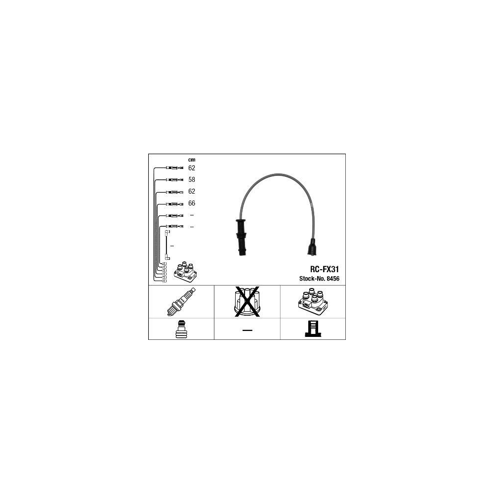 Z&uuml;ndleitungssatz NGK 8456 f&uuml;r SUBARU