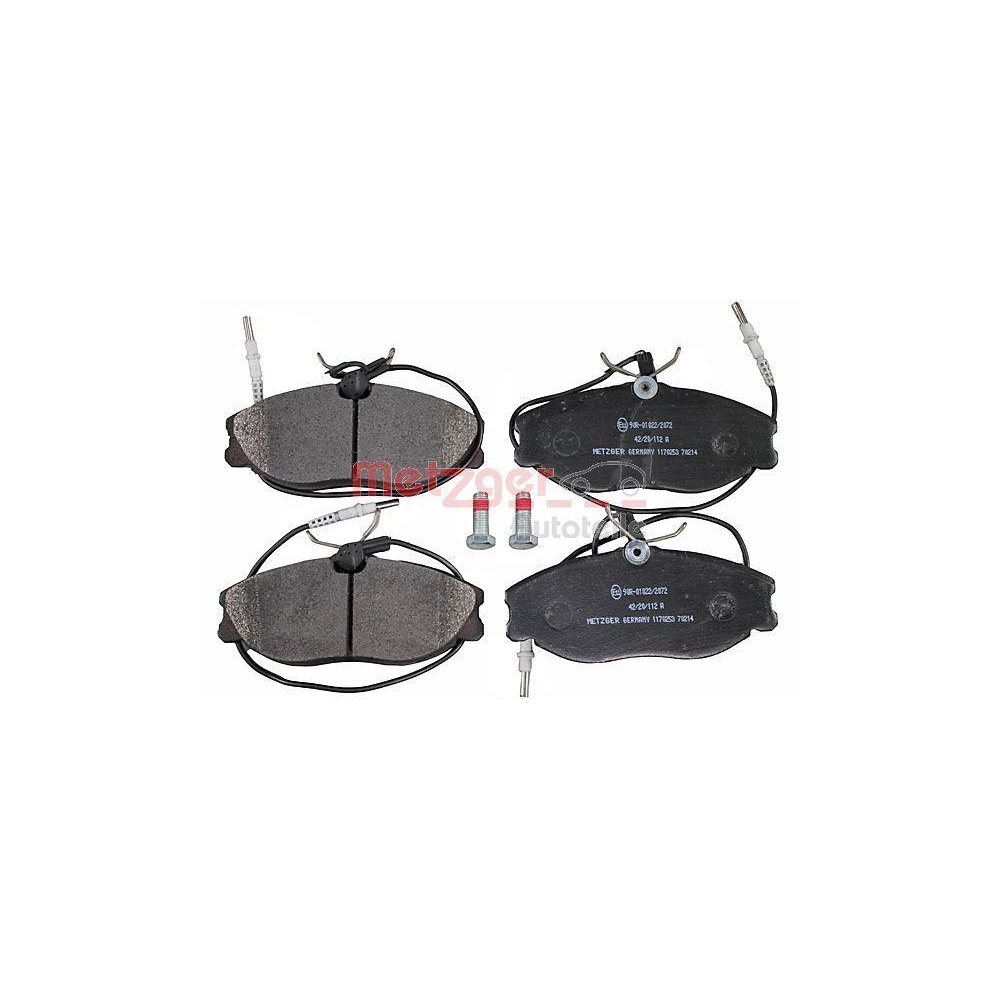 Bremsbelagsatz, Scheibenbremse METZGER 1170253 f&uuml;r PEUGEOT, Vorderachse