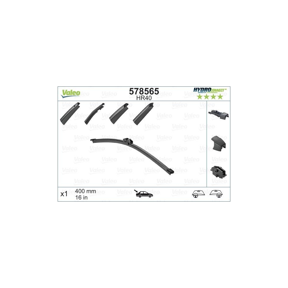Wischblatt VALEO 578565 HYDROCONNECT REAR für AUDI BMW MERCEDES-BENZ SEAT SKODA