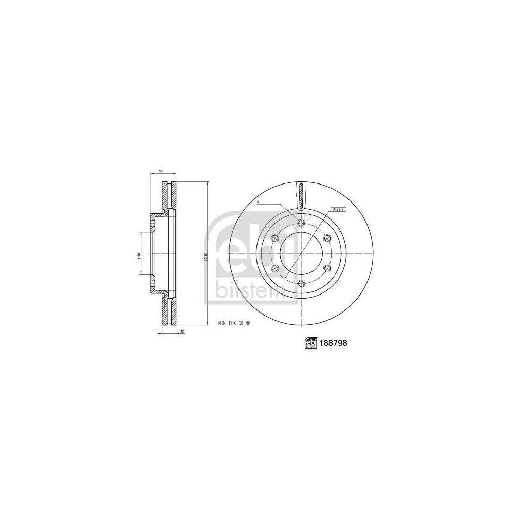 FEBI BILSTEIN 188798 2 St&uuml;ck Bremsscheiben f&uuml;r FORD FORD MOTOR COMPANY, Vorderachse