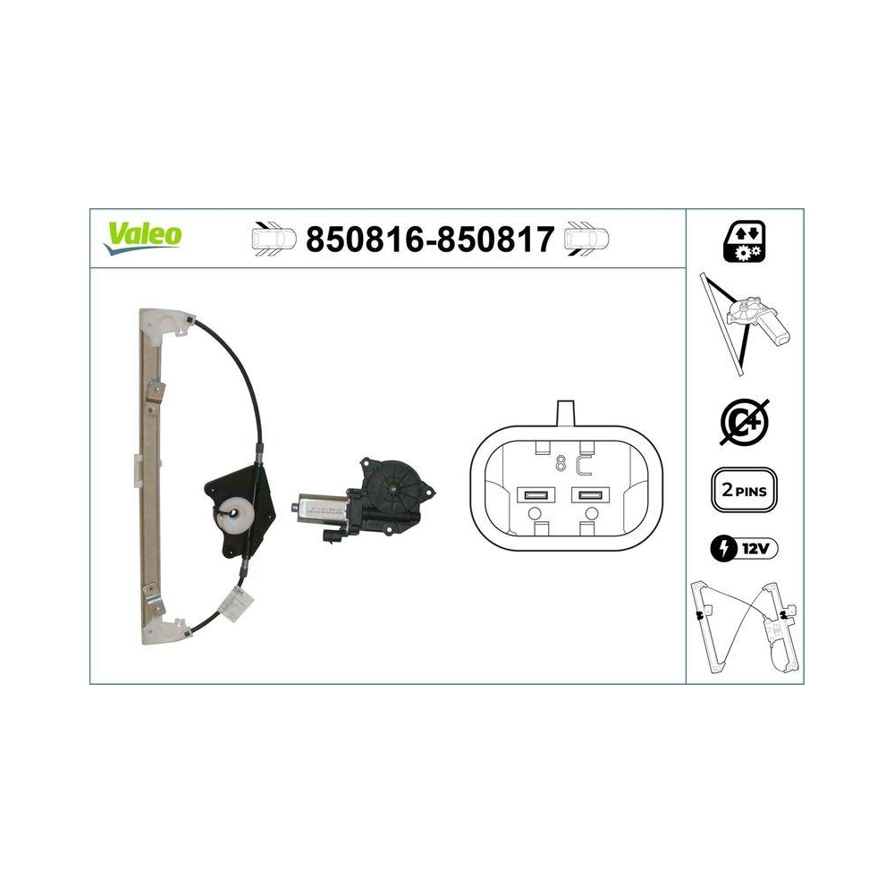 Fensterheber VALEO 850816 f&uuml;r ALFA ROMEO, hinten links