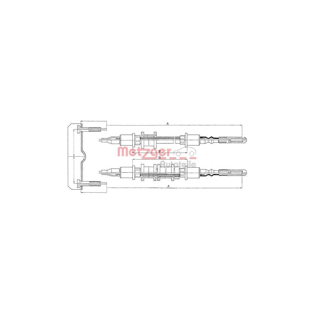 Seilzug, Feststellbremse METZGER 11.5971 f&uuml;r OPEL, hinten